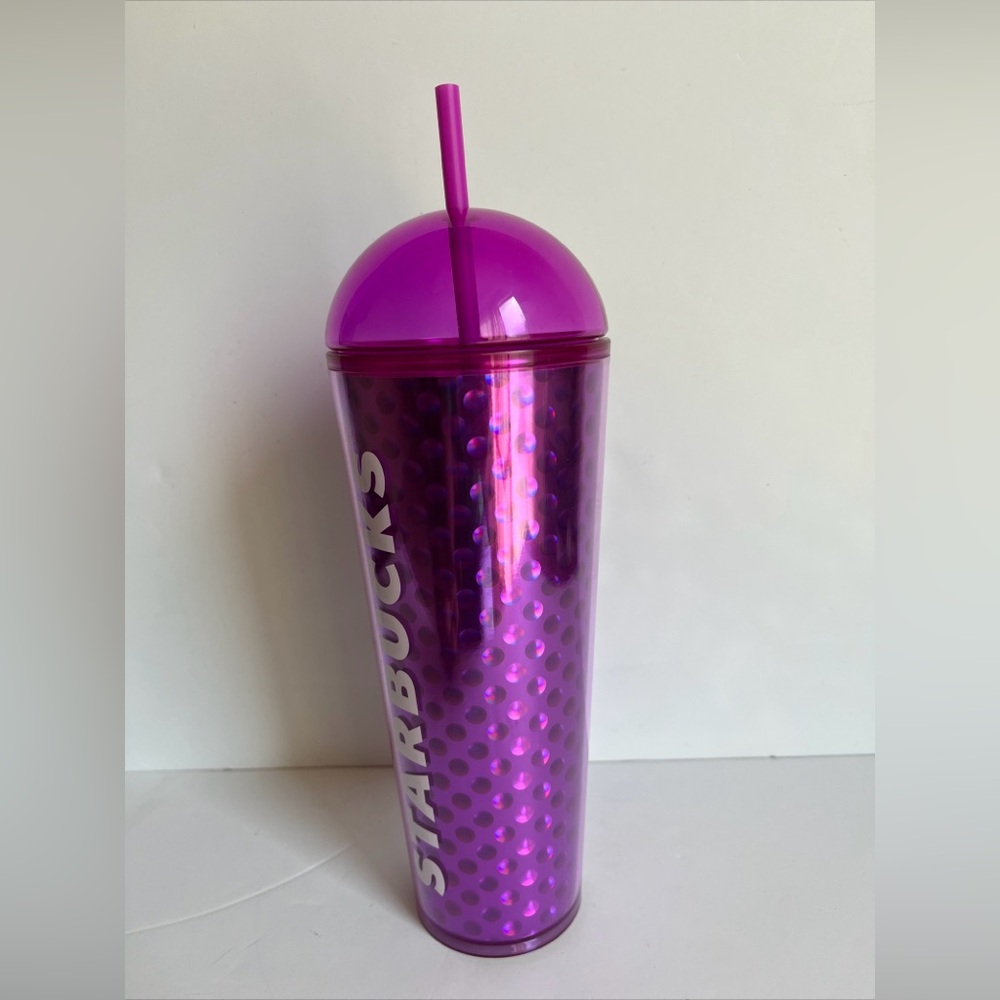 Starbucks Summer‎ 2024 Purple Holographic Dots Dome Lid Venti Cold Cup Tumbler - Picture 2 of 5
